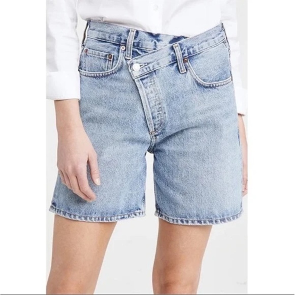 Agolde Criss Cross Upsized Denim Shorts Size 27